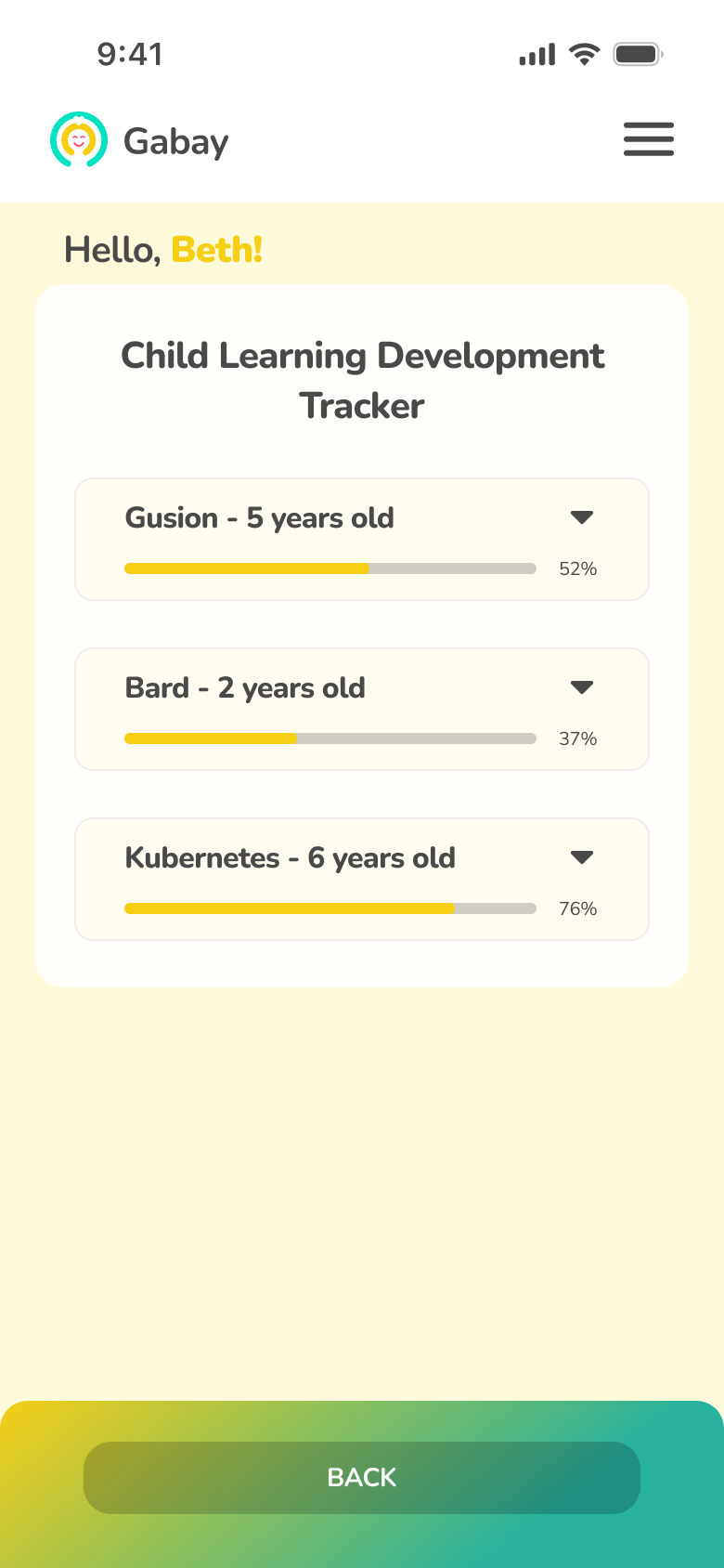 Gabay parent development tracker