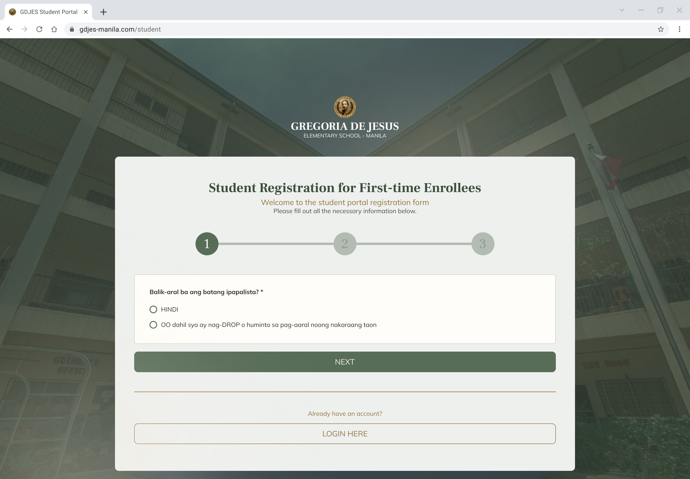 Original enrollment starting questions